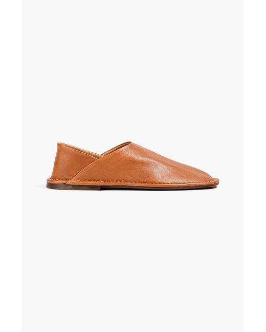 Sandro White Leather Collapsible-heel Slippers for men