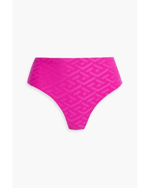 Versace Pink Stretch-jacquard High-rise Bikini Briefs