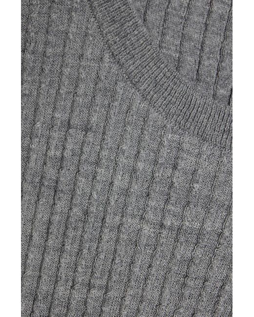 Thom Browne Gray Ribbed Wool-blend Vest