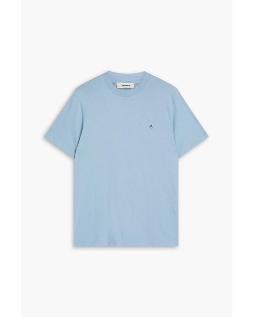Sandro T-shirt aus baumwoll-jersey in Blue für Herren