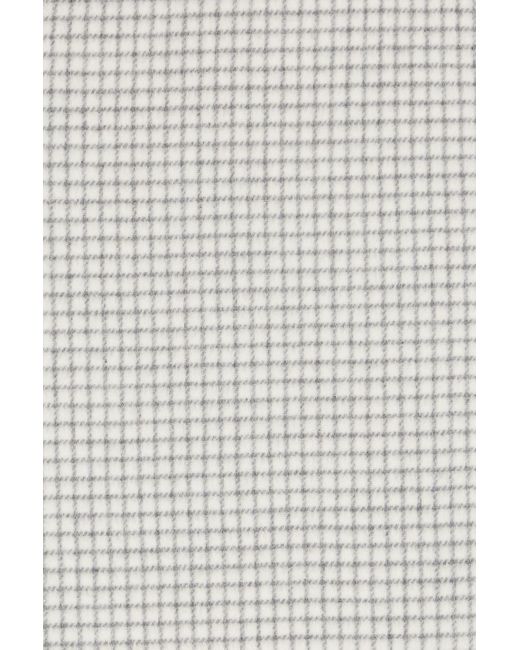 Theory White Gingham Wool-felt Mini Skirt