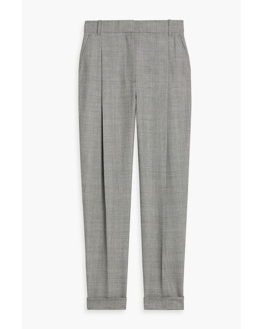 McQueen Gray Checked Wool Tapered Pants