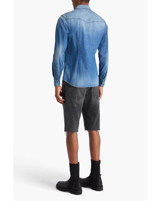 Dolce & Gabbana Hemd aus denim in ausgewaschener optik mit verzierung in Blue für Herren