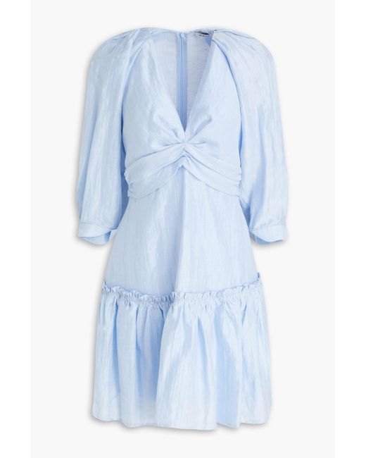 Sandro Blue Minikleid aus einer leinenmischung mit rüschen