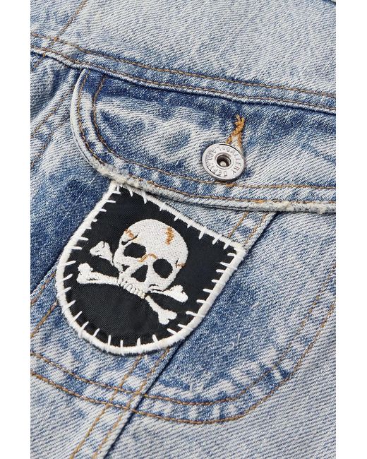 GALLERY DEPT. Blue Headline Logo-Appliquéd Printed Denim Jacket for men