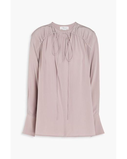 Victoria Beckham Pink Silk Crepe De Chine Blouse