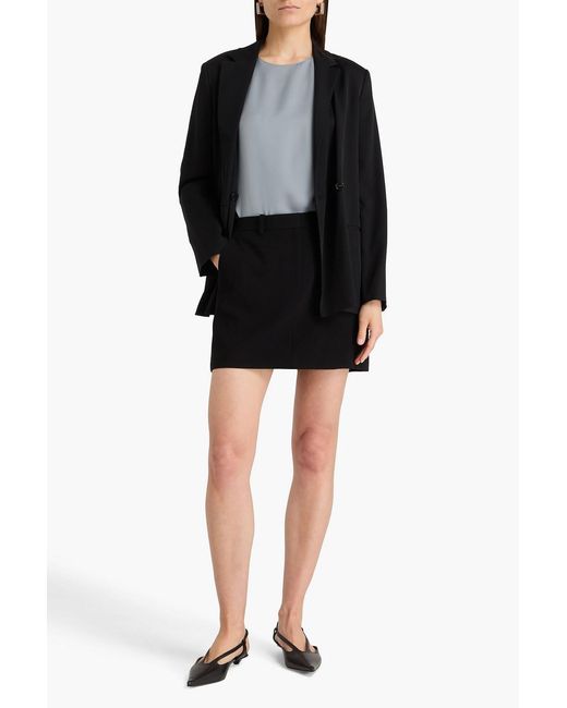 Theory Black Crepe Mini Skirt