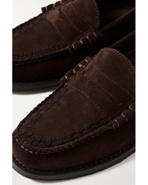 G.H.BASS Black Weejuns Heritage Larson Suede Penny Loafers for men