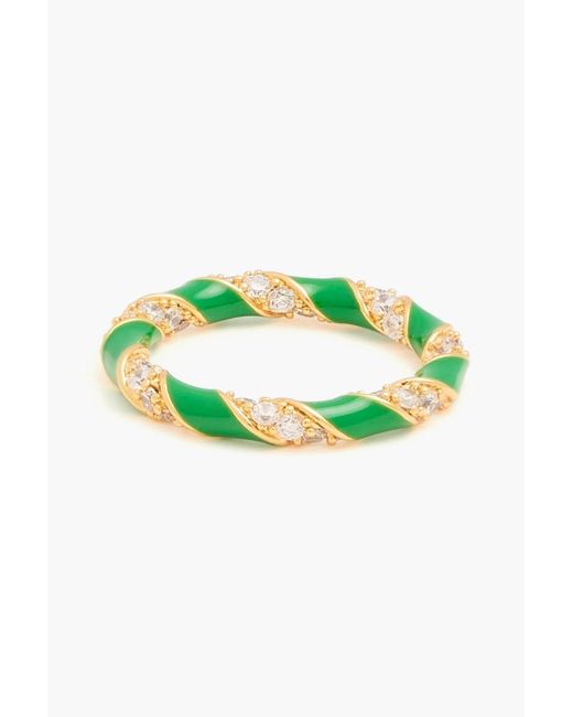 Zimmermann Green Gold-tone, Crystal And Enamel Ring
