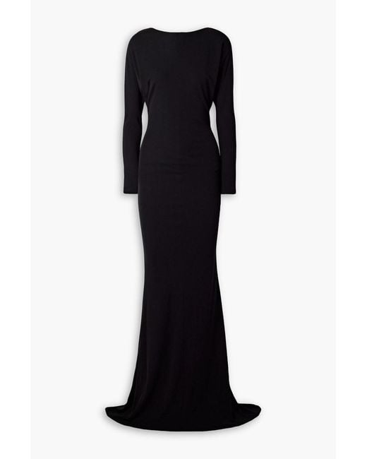 Salon 1884 Black Marizon Cut-Out Jersey Gown