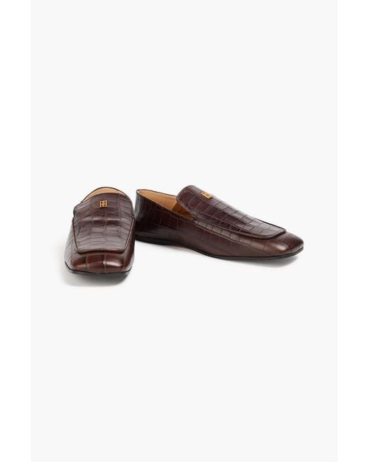 By Malene Birger Brown Tresina Croc-Effect Leather Loafers