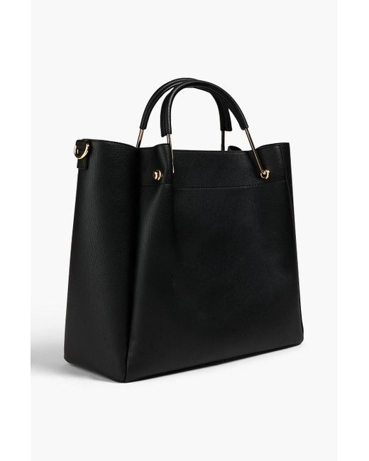Love Moschino Black Faux Pebbled-leather Tote