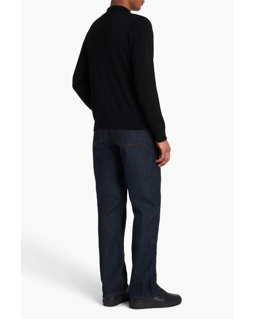 Sandro Black Wool Polo Sweater for men