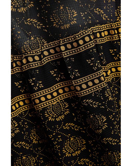 Ba&sh Black Becky Printed Georgette Mini Dress