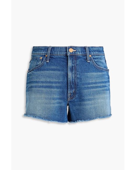 Mother Blue Faded Denim Shorts