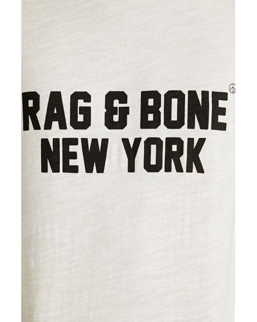 Rag & Bone White Printed Cotton-jersey T-shirt for men