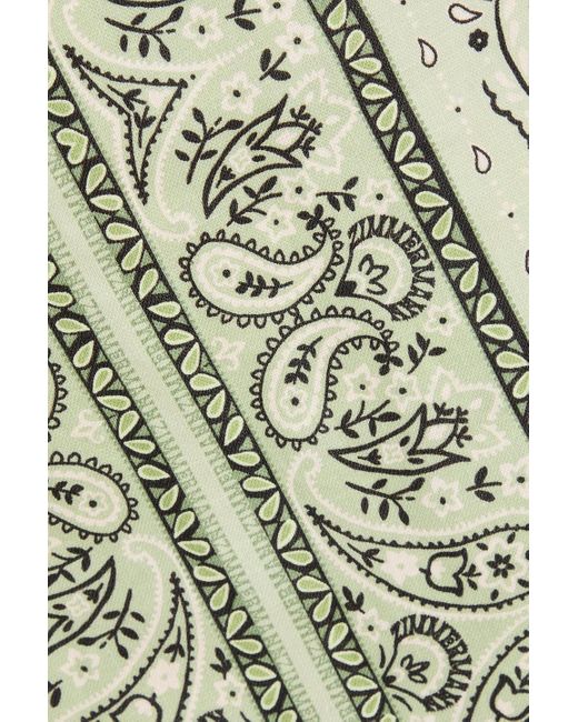 Zimmermann Green Paisley-print Linen Mini Skirt
