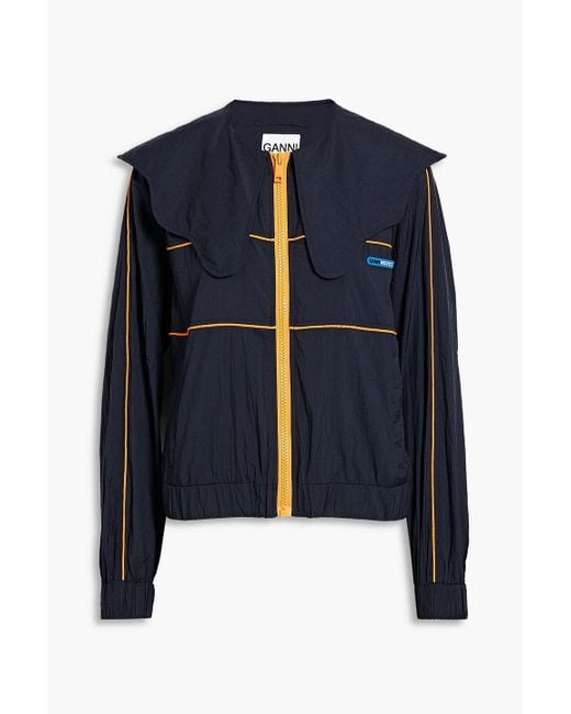 ジャケット Ganni Women's STR Shell Windbreaker Track Jacket F9434-135 GANNI(가니) 가니 여성 STR SHELL 바람막이 트랙자켓 F9434-135