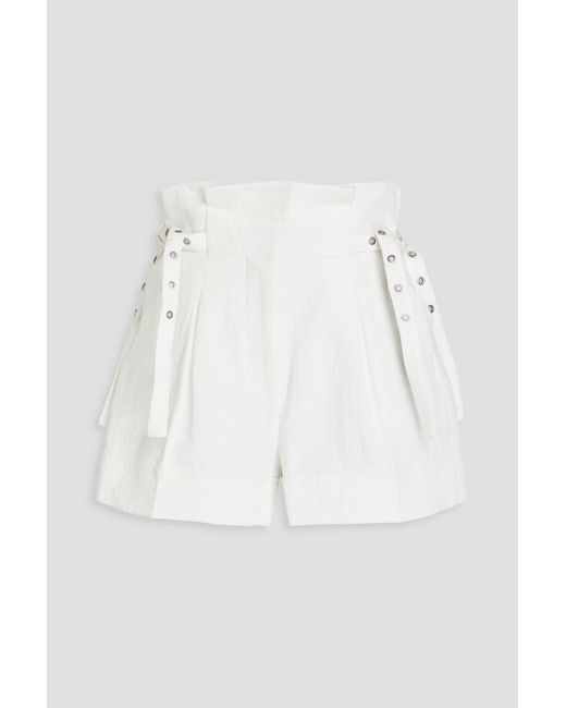 3.1 Phillip Lim White Hammered Cotton And Linen-blend Shorts