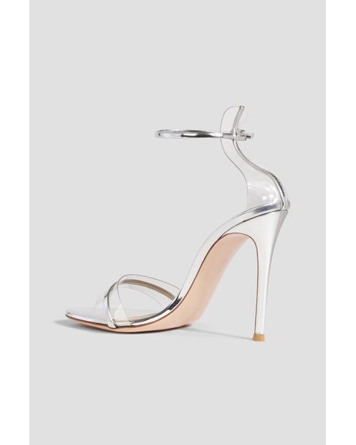 Gianvito Rossi White Mirrored-leather And Pvc Sandals