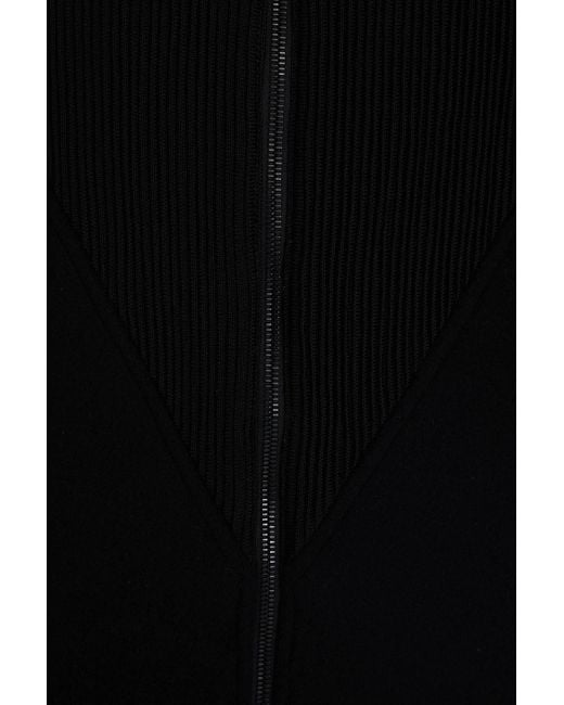 Emporio Armani Jacke aus filz aus einer wollmischung mit rippstrick-einsätzen in Black für Herren