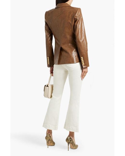 Veronica Beard White Carson High-Rise Kick-Flare Jeans