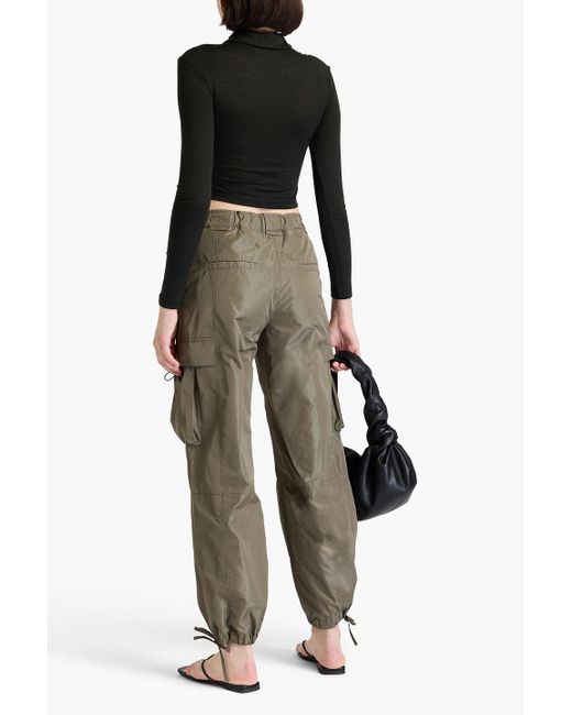 Nanushka Black Cropped Wool-jersey Half-zip Top