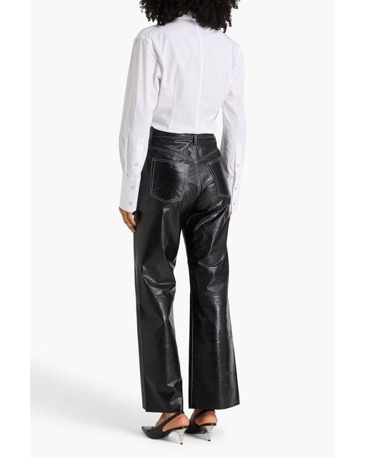 Day Birger et Mikkelsen Black Elijah Leather Straight-Leg Pants