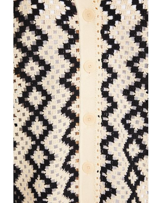 Sandro White Crochet-knit Shirt