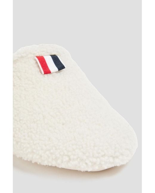 Thom Browne White Shearling Slipppers
