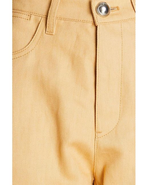 Jil Sander Natural Hose mit geradem bein aus einer baumwoll-leinenmischung