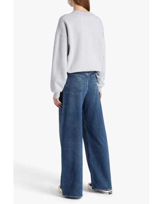 Rag & Bone Blue Track pants "miramar" aus baumwollfrottee mit print und denim-effekt