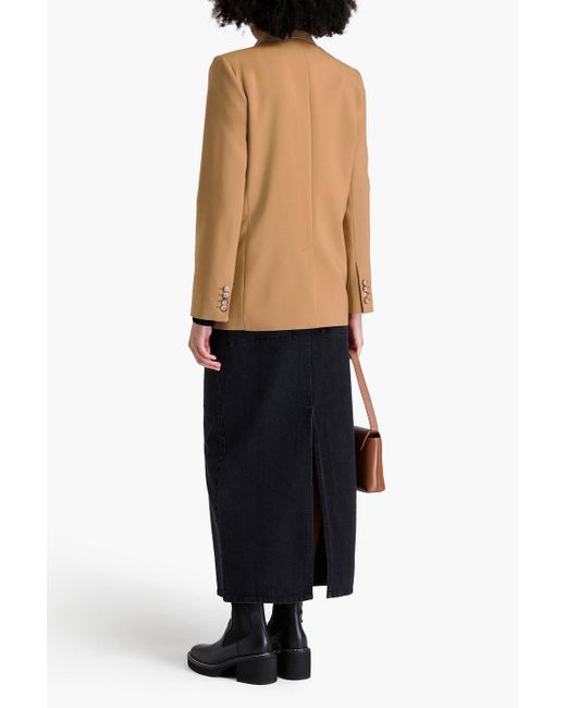 Joseph Brown Double-breasted Wool-blend Blazer