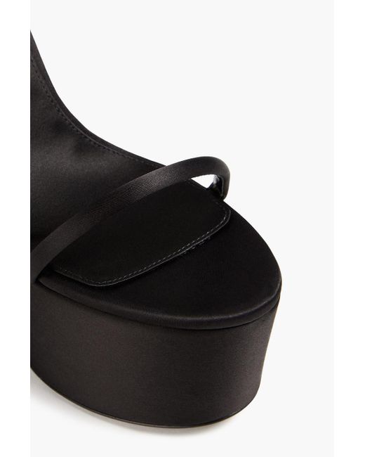 Sergio Rossi Black Satin Platform Sandals