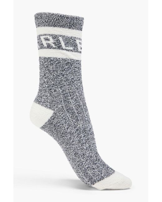 Varley Gray Cotton-blend Jacquard Socks