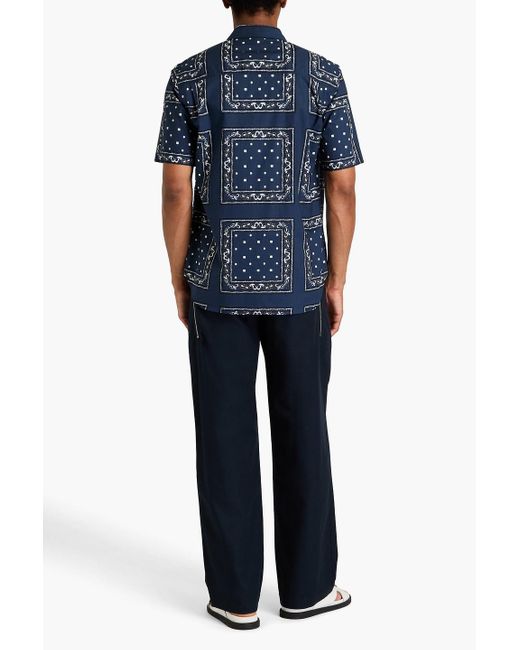 Jacquemus Blue Melo Printed Cotton-poplin Shirt for men