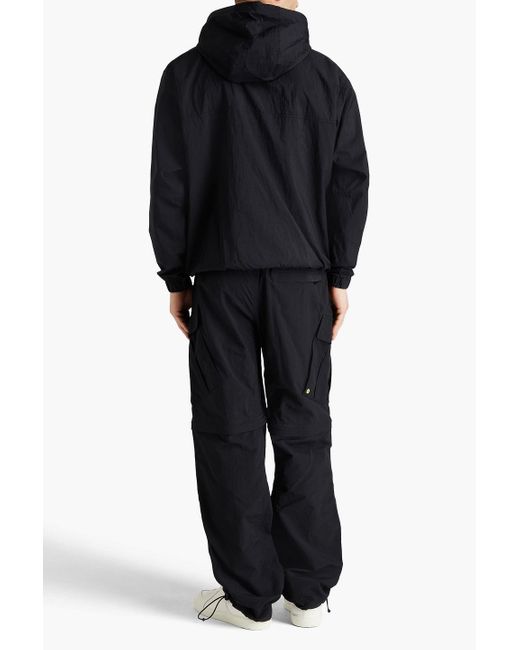 Adidas Originals Black Crinkled Shell Hooded Jacket for men