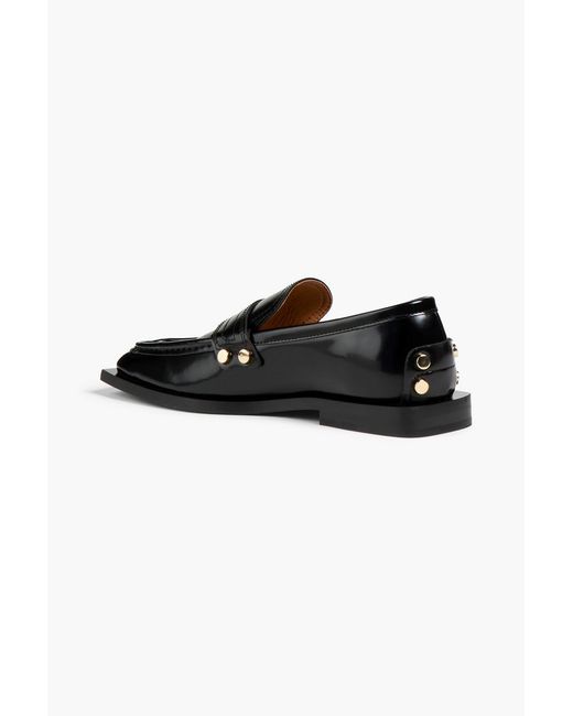 Ganni Black Embellished Loafers