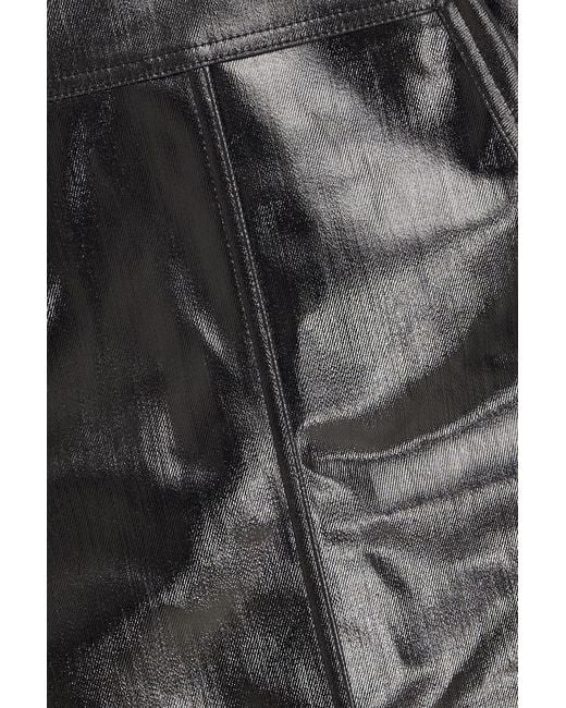 Rick Owens Black Strapless Coated Denim Top