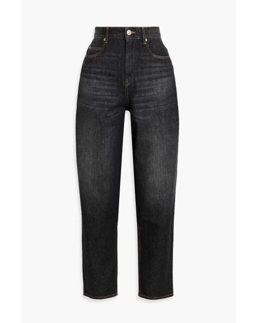 Isabel Marant Black Corsy High-Rise Tapered Jeans
