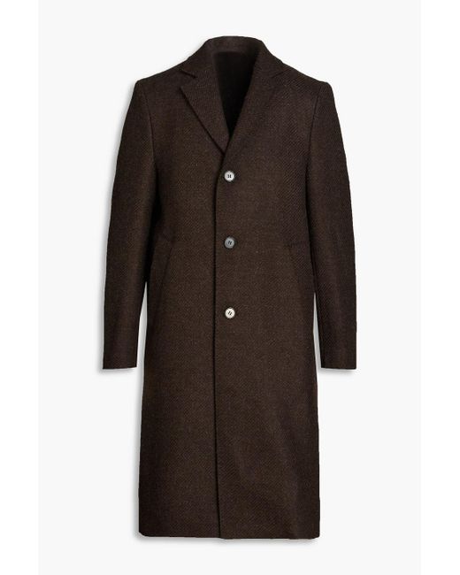 Officine Generale Brown Brushed Wool-blend Twill Coat for men