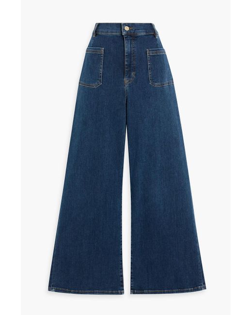 FRAME Blue Le Pixie Slim Palazzo High-Rise Wide-Leg Jeans