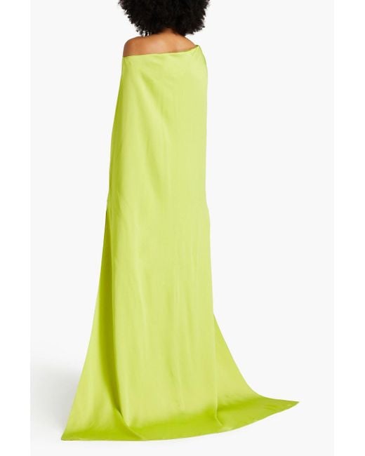 Safiyaa Yellow Crystal-embellished Satin-crepe Gown