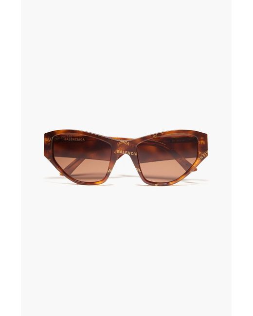 Balenciaga Brown Cat-eye Tortoiseshell-print Acetate Sunglasses