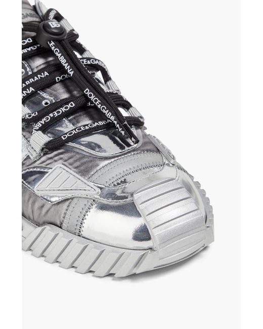 Dolce & Gabbana Metallic Leather, Shell And Pvc Sneakers