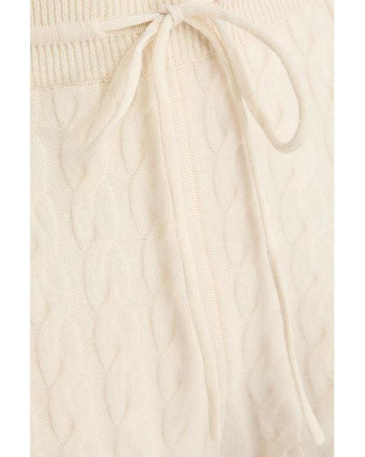Totême  White Cable-knit Wool And Cashmere-blend Wide-leg Pants