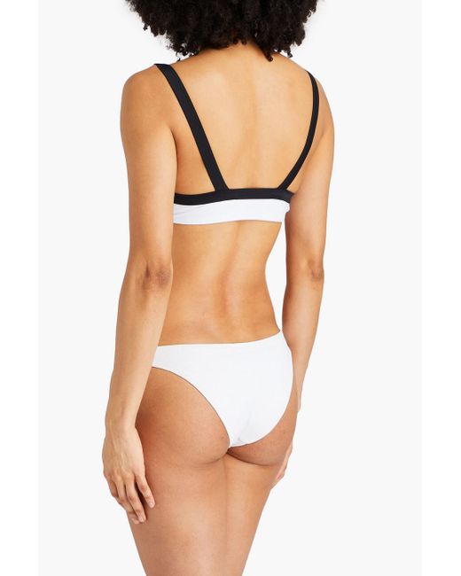 Onia White Lina Cutout Two-tone Bikini Top