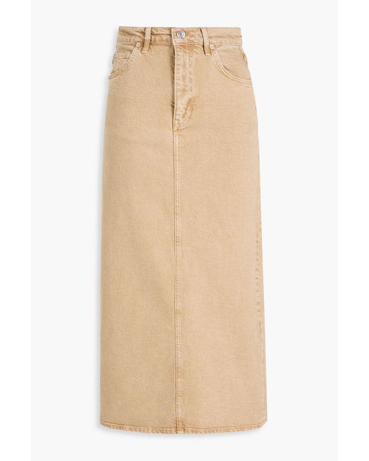 Maje Natural Denim Midi Pencil Skirt