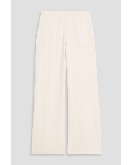 Brunello Cucinelli Natural Wool, Cashmere And Silk-Blend Wide-Leg Pants