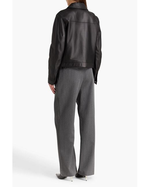 Loulou de Saison Black Ascot Leather Jacket
